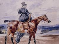 Eugène Delacroix -   Femme à cheval   - 1825