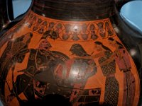 Amphore grecque avec des scènes de la guerre de Troie - 550-540 av JC