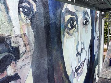 Peinture murale détail Sarcelles en cours de réalisation3