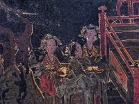 Détail de plateau de laque peinte, dynastie Ming (1368-1644)